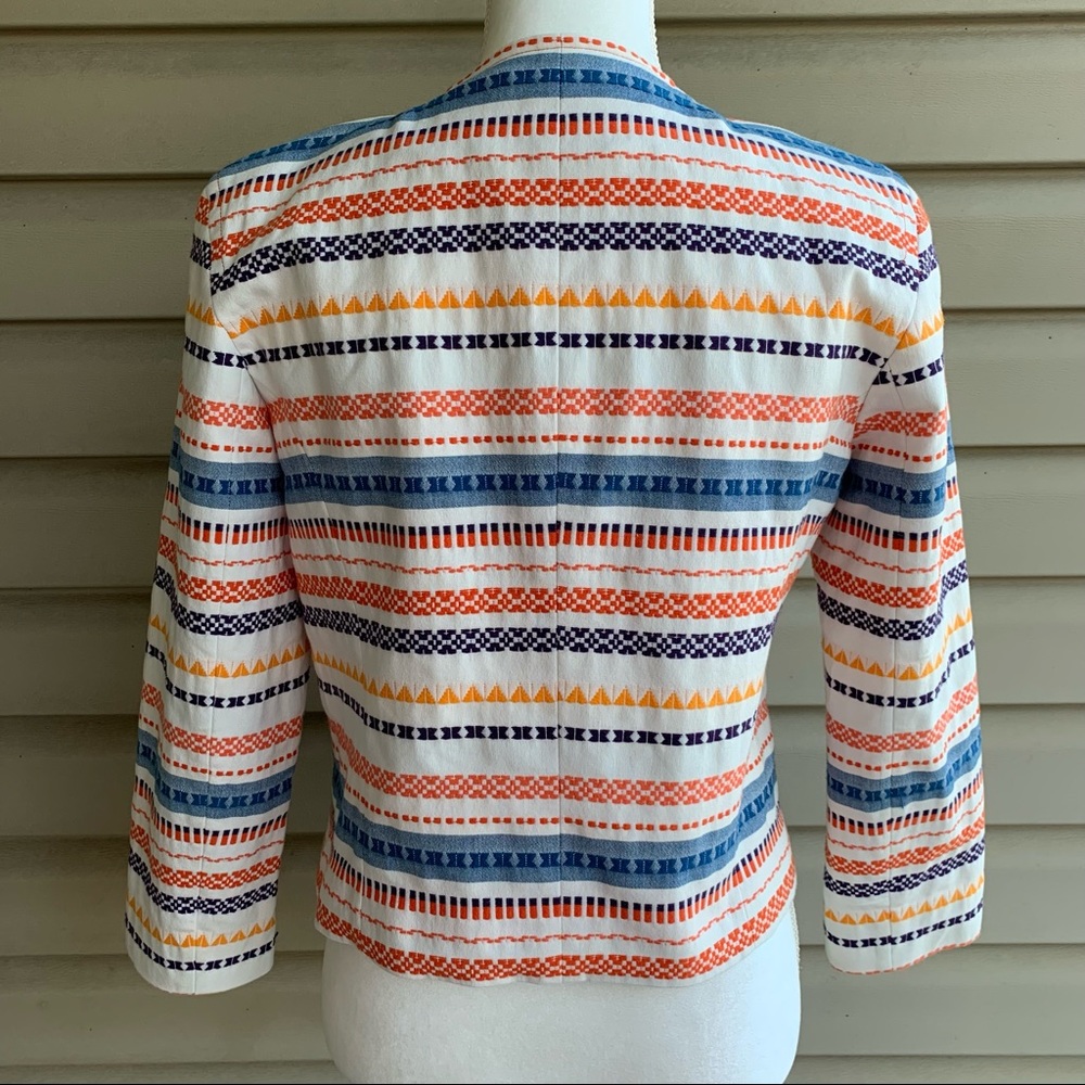 •Trina Turk• Beatrix Woven Moto Zip Jacket-Size 6 - Picture 9 of 11